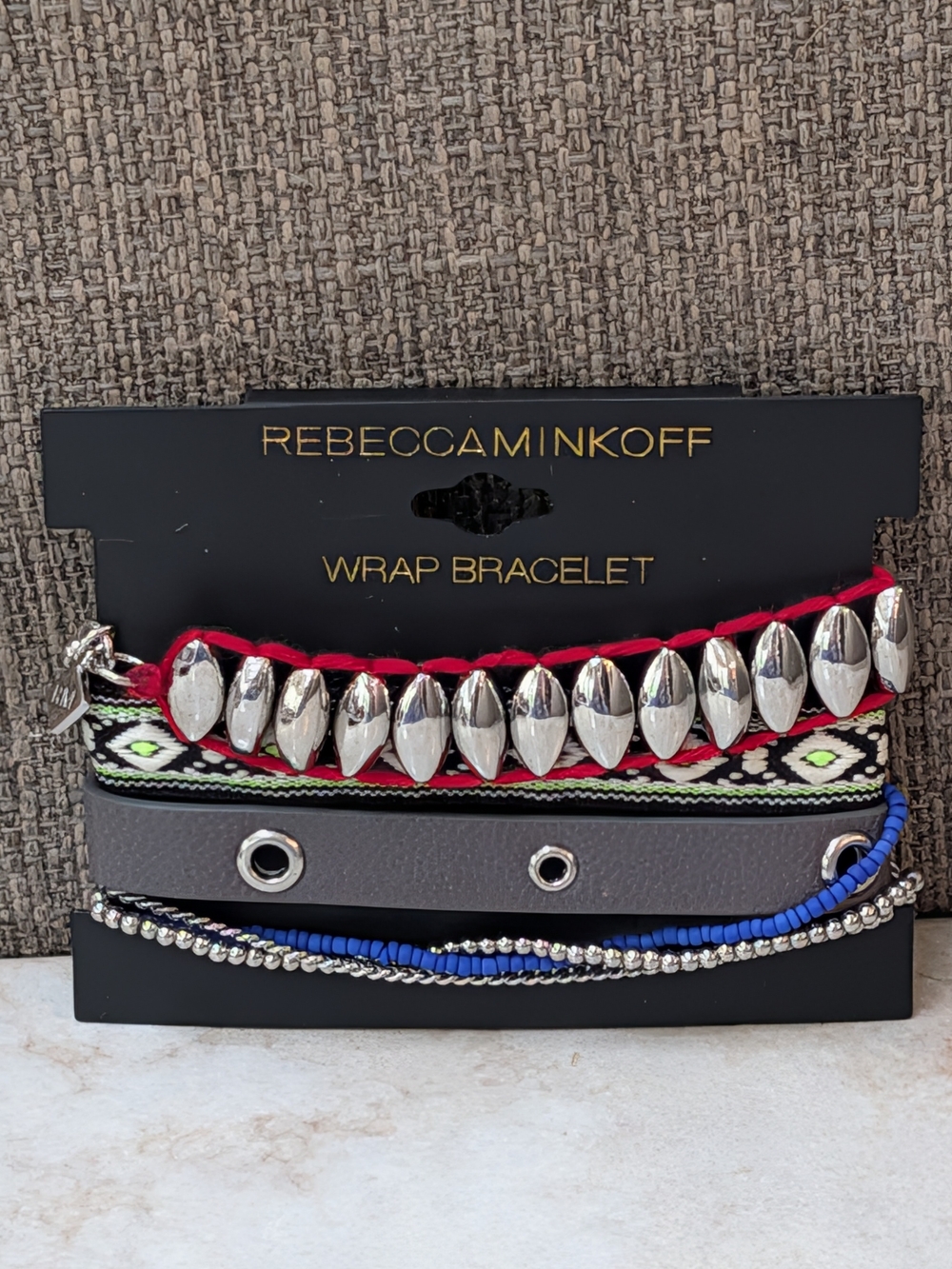 Rebecca Minkoff Mixed Media Wrap Bracelet New
